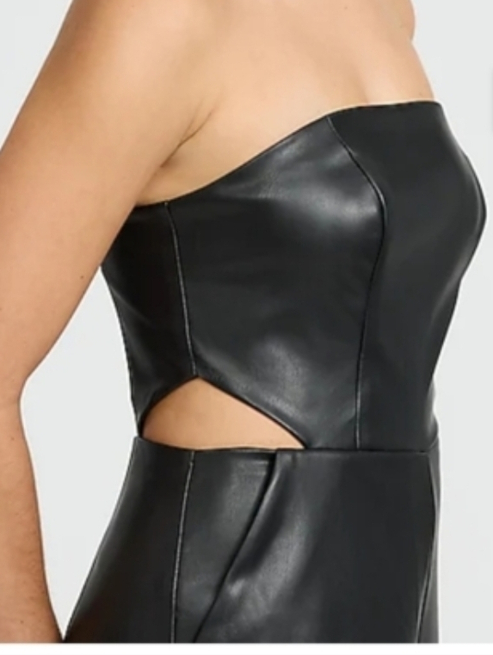 Express Leather Cutout JumpsuitBlack - Picture 2 of 2